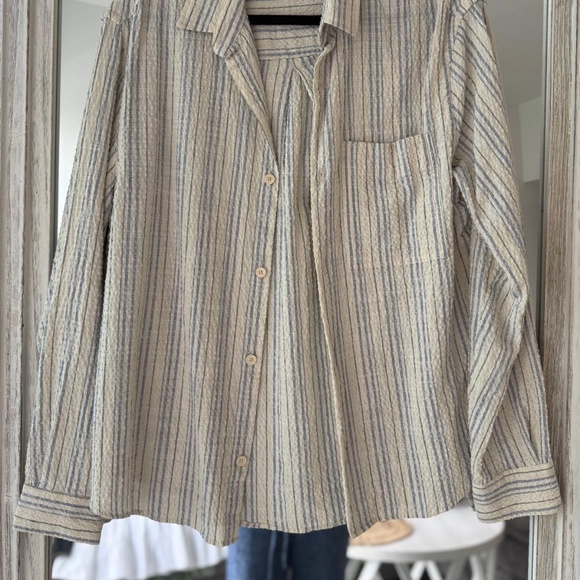 TEXTURED STRIPED SHIRT, Zara - Picture 6 of 9